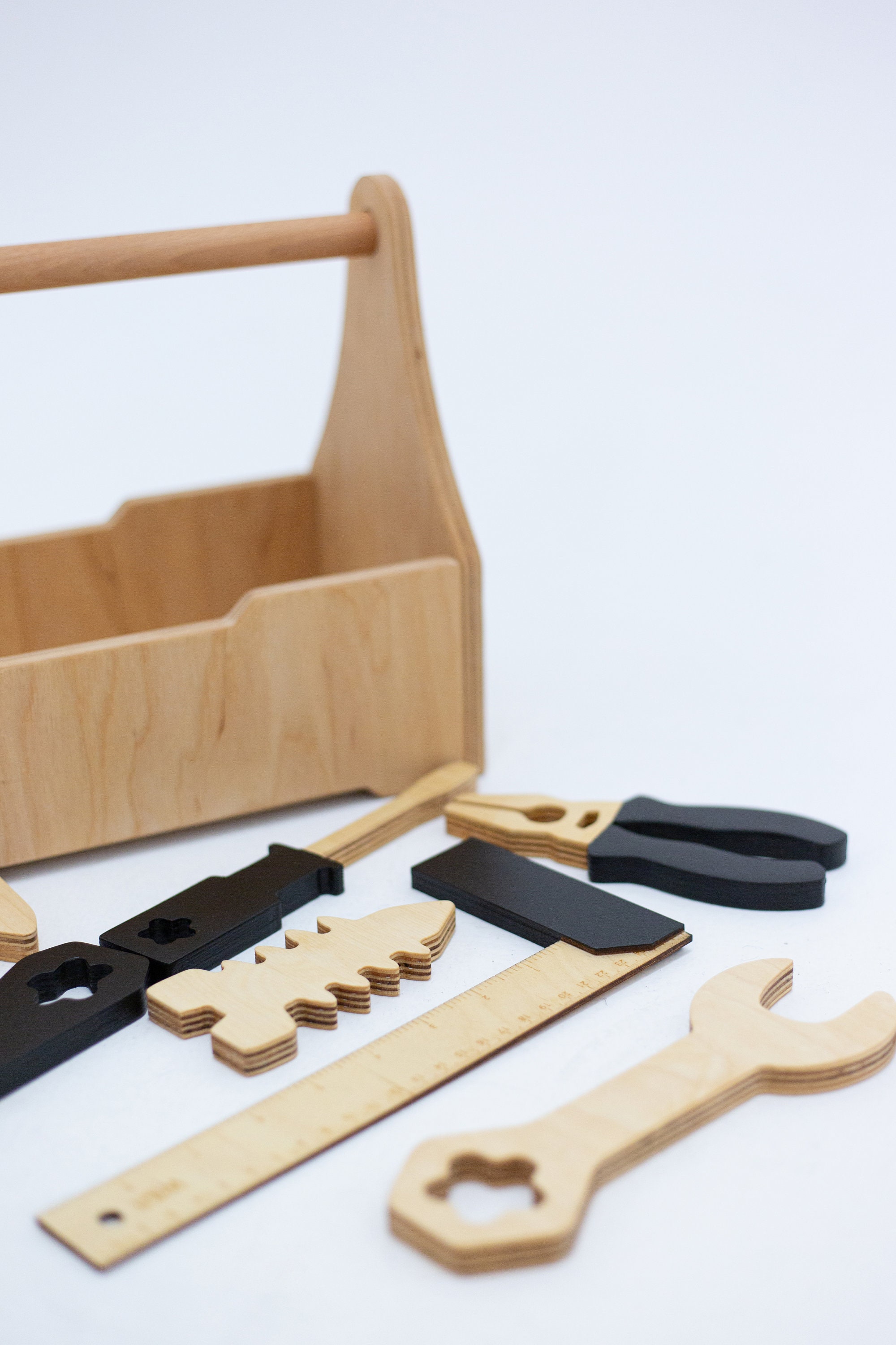 Set Di Utensili Da Cintura In Legno Per Bambini – 10 Pezzi In Tela E Legno – Giocattolo Montessori, Fai Da Te, Regalo 3+ Anni