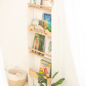 Montessori Wall bookshelf for Toddler Room, Nursery bookcase, Floating book shelves, Montessori furniture, Storage and organization image 4