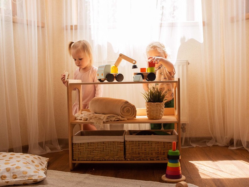 Montessori Toy Book Shelf for Kids Modern Nursery Shelving Etsy