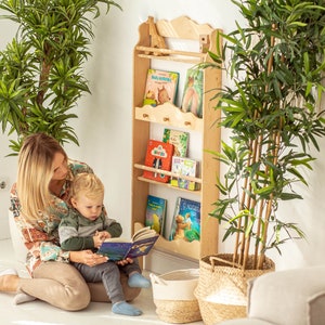 Étagère murale Montessori pour salle des tout-petits, bibliothèque de crèche, étagères à livres flottantes, meubles Montessori, rangement et organisation