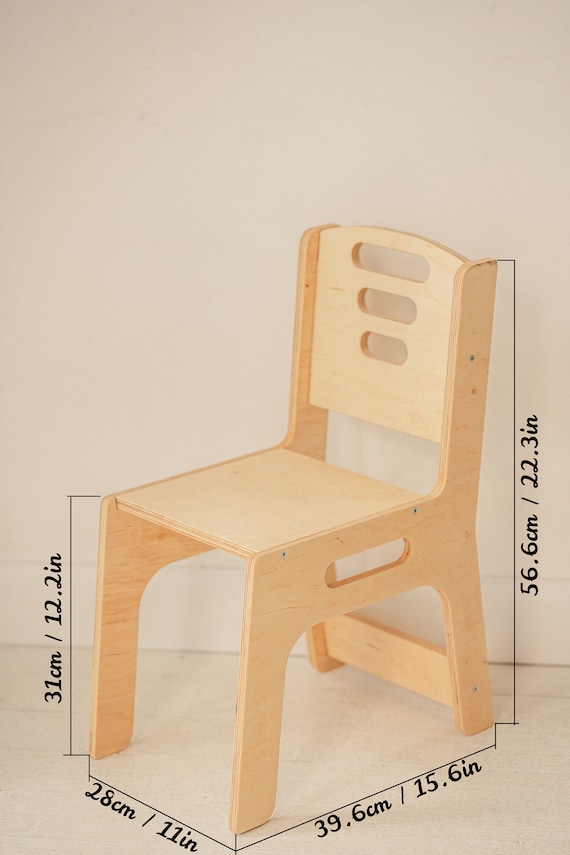 Silla Infantil Preescolar de Madera