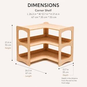 Corner Toy Storage Shelf for Playroom, Montessori Wooden Nursery Organizer image 11