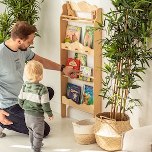 Étagère en bois pour le rangement de la pépinière, meubles Montessori, étagères murales, vitrine, organisateur de livres, étagère flottante