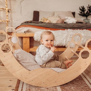 Christmas Set Large Montessori Climbing Arch with Cushion, Montessori furniture, Baby climbing gym, Nursery home gym, Gift 1 year old image 7