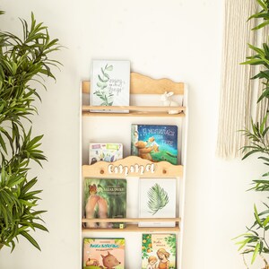 Montessori Wall bookshelf for Toddler Room, Nursery bookcase, Floating book shelves, Montessori furniture, Storage and organization image 2