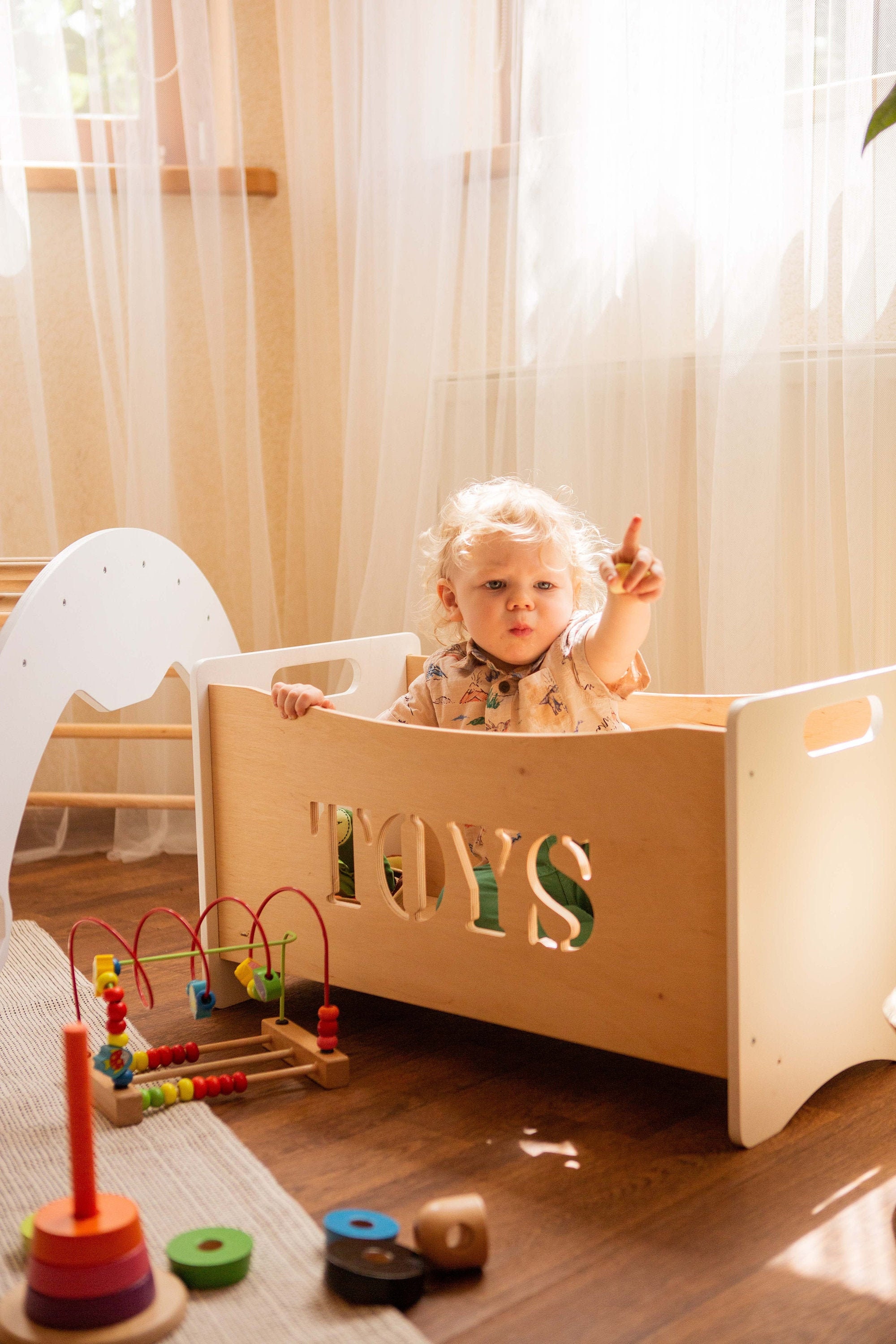 Wooden Toy Chest Storage Box / Bench Seat Kids Furniture 27 x 16 x 1 –