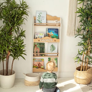Étagère verticale pour chambre de bébé - meubles Montessori, étagères murales flottantes, rangement de livres pour chambre d'enfants, bibliothèque moderne, activité pour tout-petits