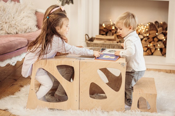 Tabouret en bois Montessori  Tour d'apprentissage pour tout-petit –  Montessori Facile