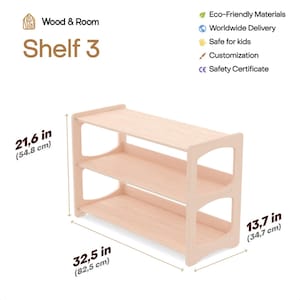 Corner Toy Storage Shelf for Playroom, Montessori Wooden Nursery Organizer image 9