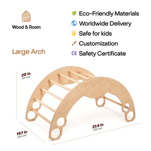 Christmas Set Large Montessori Climbing Arch with Cushion, Montessori furniture, Baby climbing gym, Nursery home gym, Gift 1 year old image 9