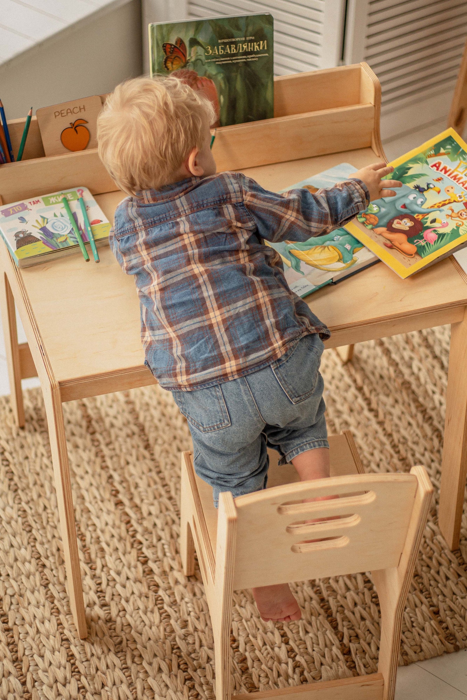 Toddler Table and Chair Set Kids Activity Table Montessori Etsy