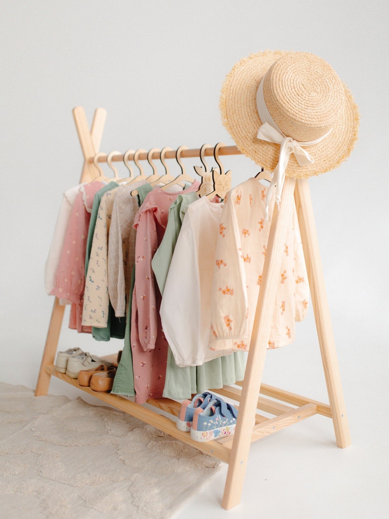 Newborn Baby Wardrobe Organizer Clothing Rack, Shelves, and Hangers