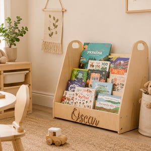 Estantería Montessori para niños pequeños, Librería moderna grande, Estantería infantil, Soporte para libros, Muebles Montessori