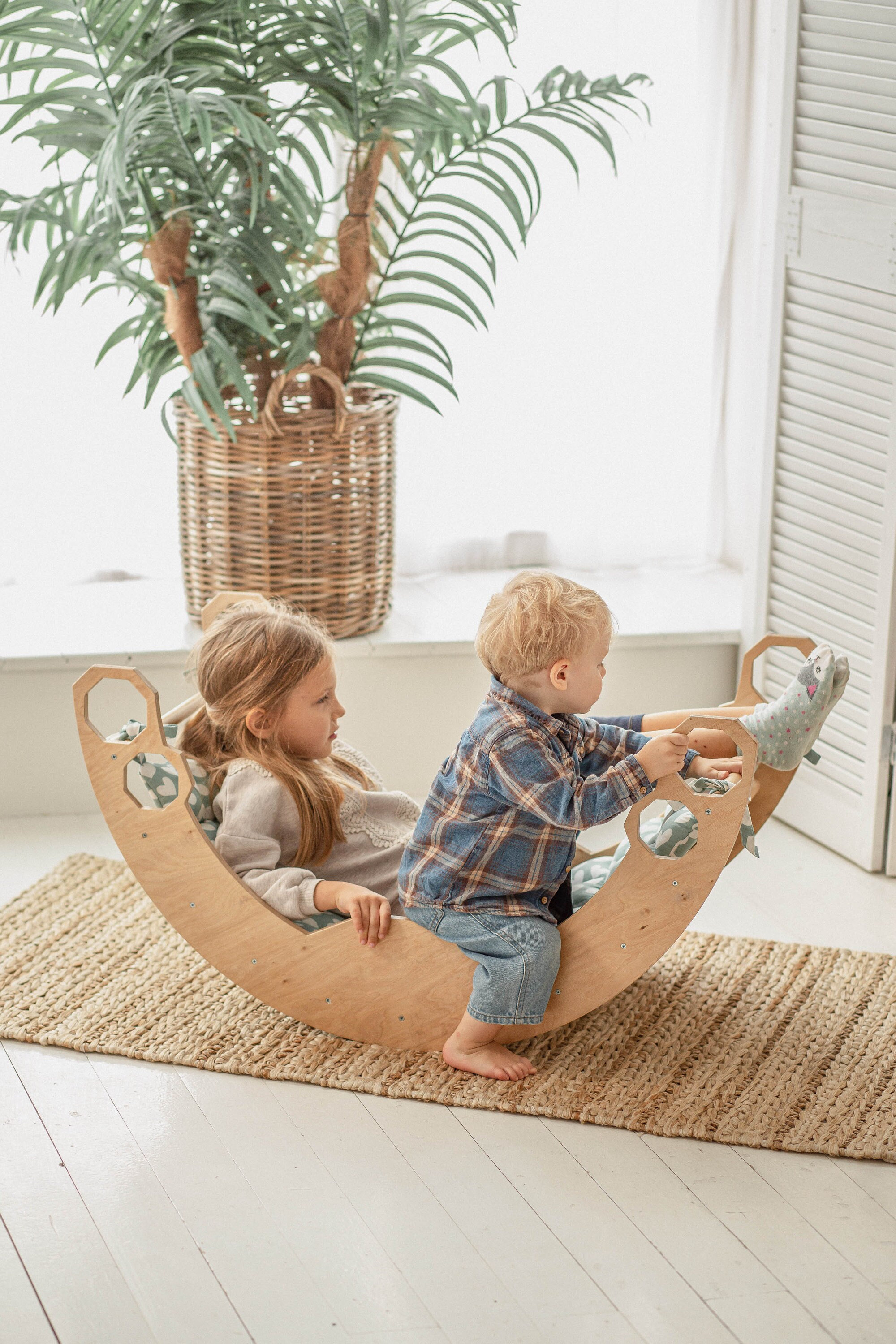 Christmas baby gift. SET climbing arch and climbing swing Balance board for Montessori toddler