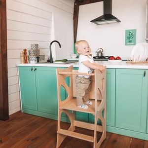 Kitchen tower and Helper for Toddler, Learning kids table chair, Lernturm, Montessori furniture, Toddler christmas gift