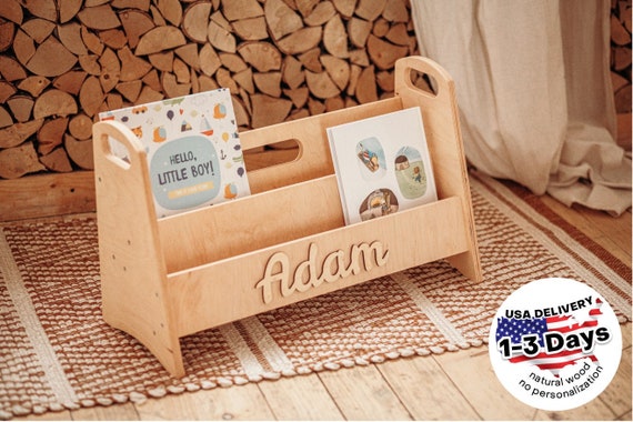 Bookshelf for Kids Wood Toddler Bookcase Modern Bookshelf Boho