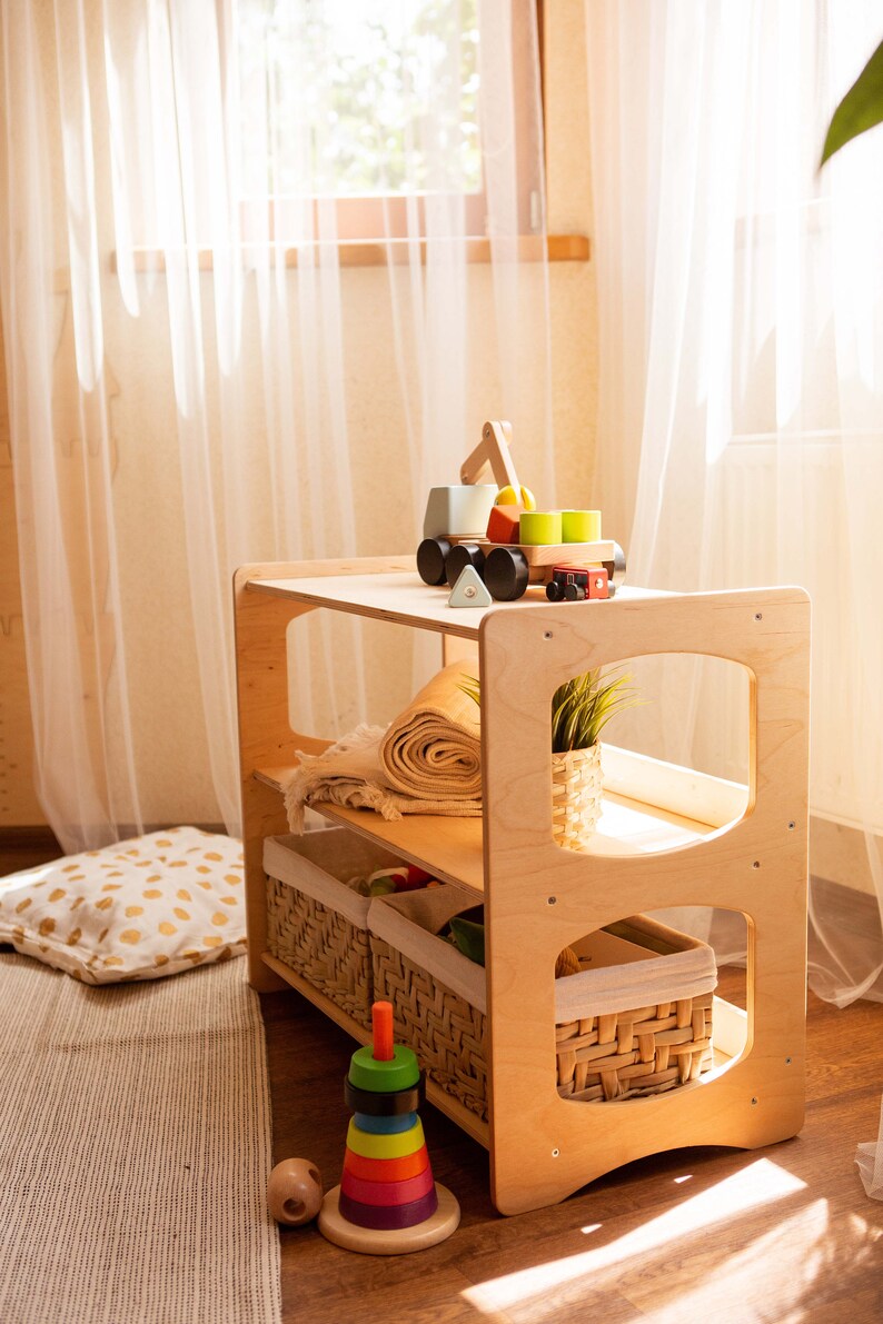 Montessori Toy Book Shelf for Kids Modern Nursery Shelving Etsy