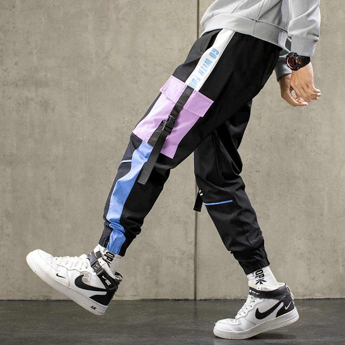 color block joggers