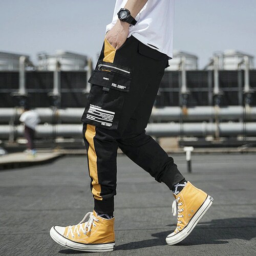 Harujuku Cargo Pants Techwear Joggers Streetwear High Waisted Etsy Canada