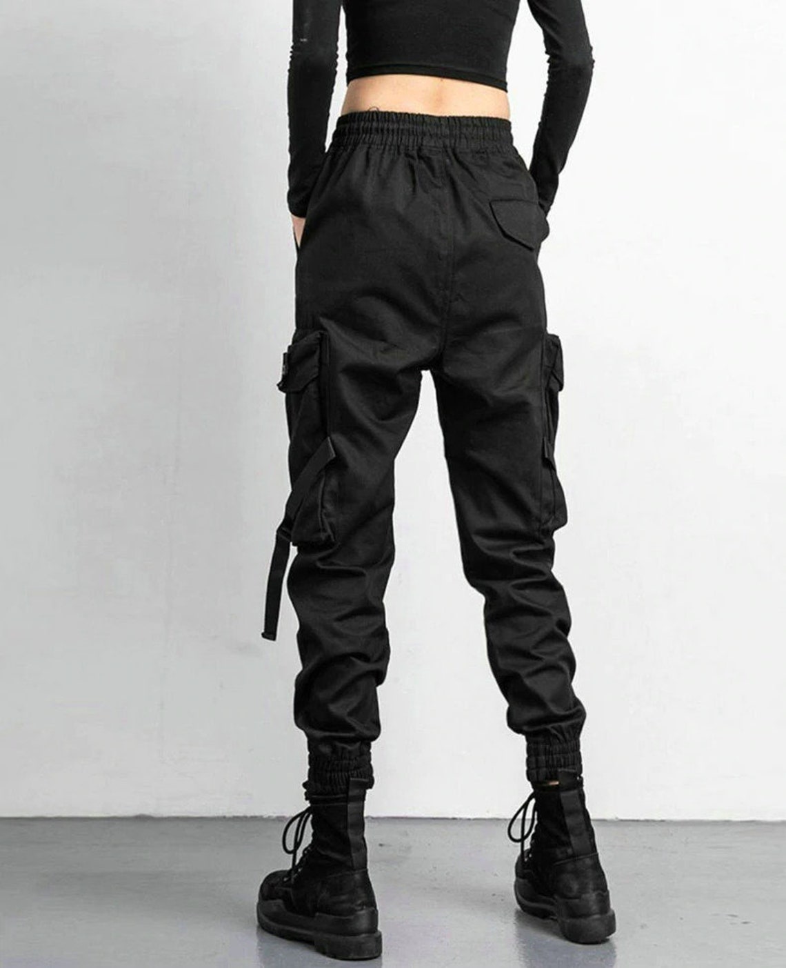 Womens Techwear Cargo Joggers Harujuku Streetwear High Waisted - Etsy