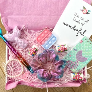 The little mermaid box, birthday gift ideas for young girls, party favours for girls, sleepover gifts, big sister gifts, mermaid gifts