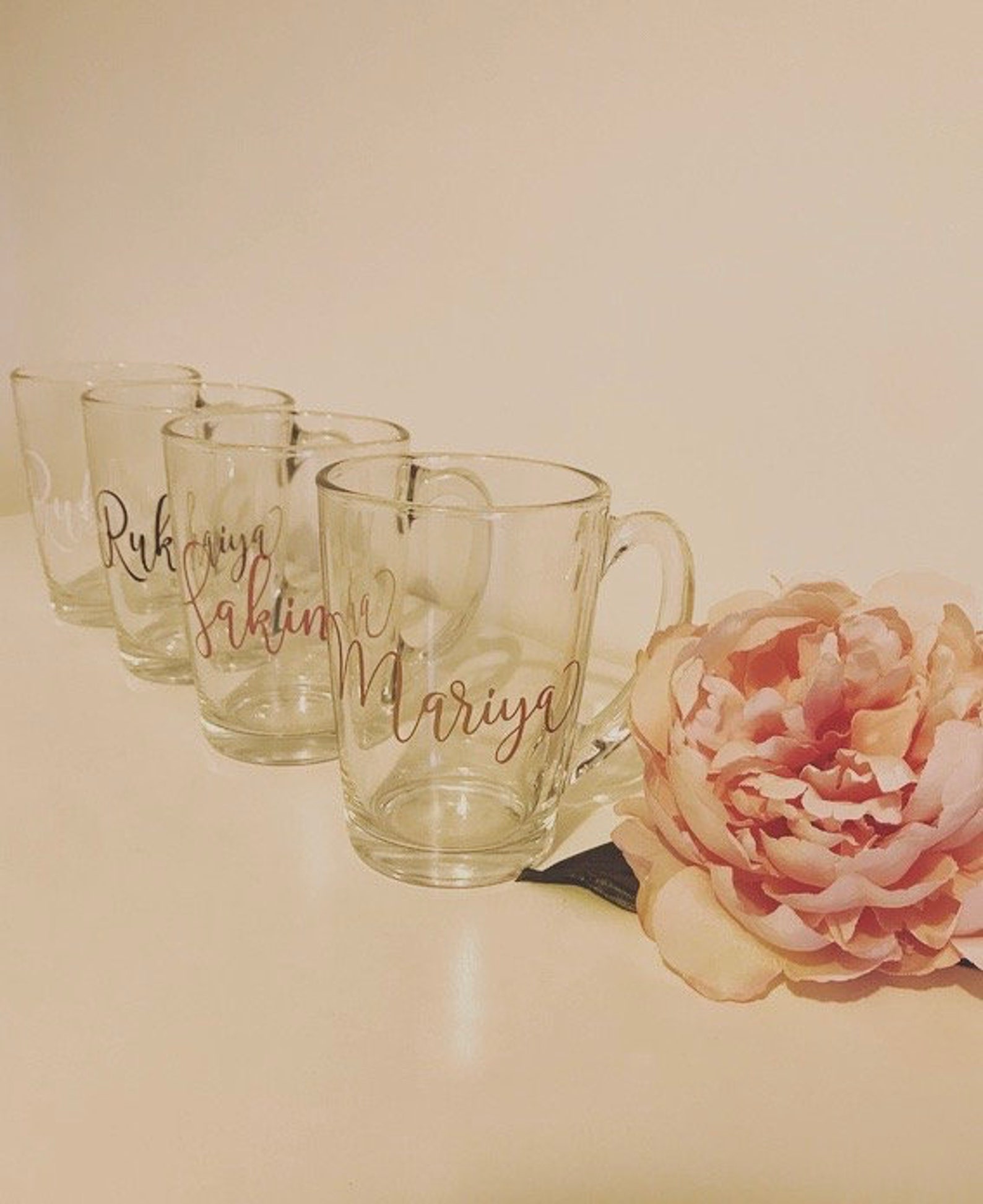 Personalised Glass Mug Cup Name Custom Gift Birthday Etsy