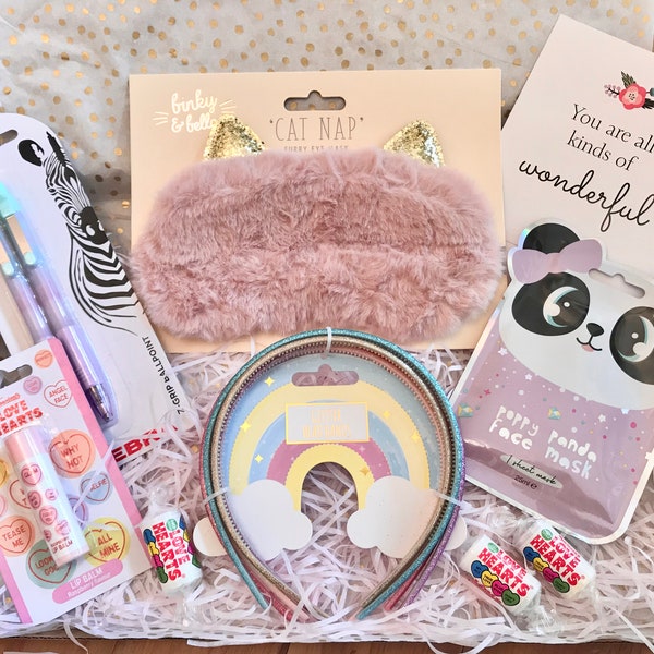 Mädchen Leckerli Box | kleine Mädchen Geburtstagsbox | verwöhnen Box | Gastgeschenke | Verwöhnkorb für kleine Mädchen | Box zum Geburtstag für Mädchen