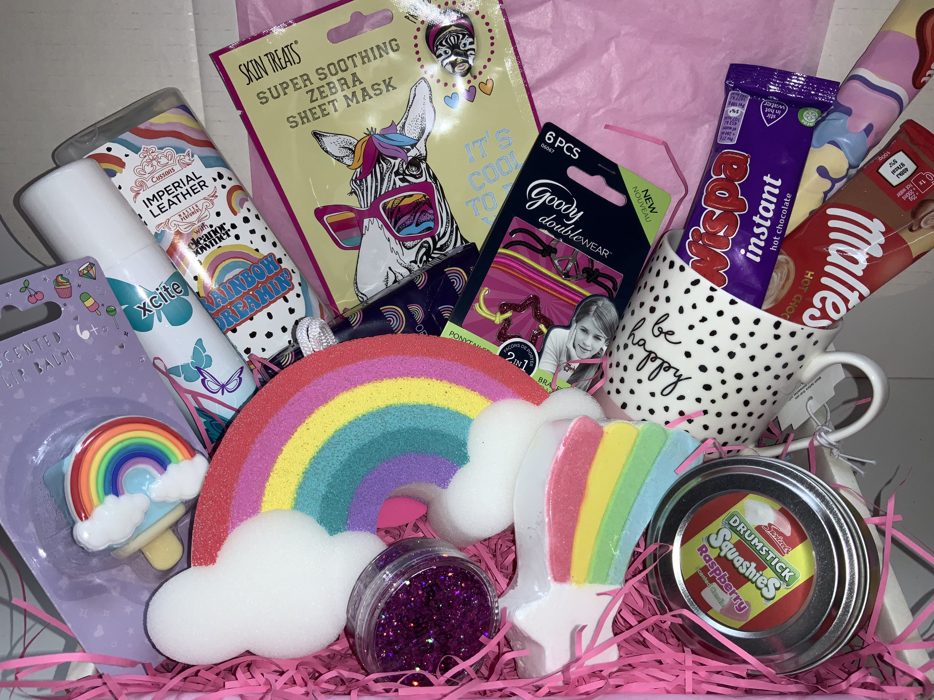 Girls Teen Birthday Pamper Hamper For Her Rainbow Glitter Gift Etsy