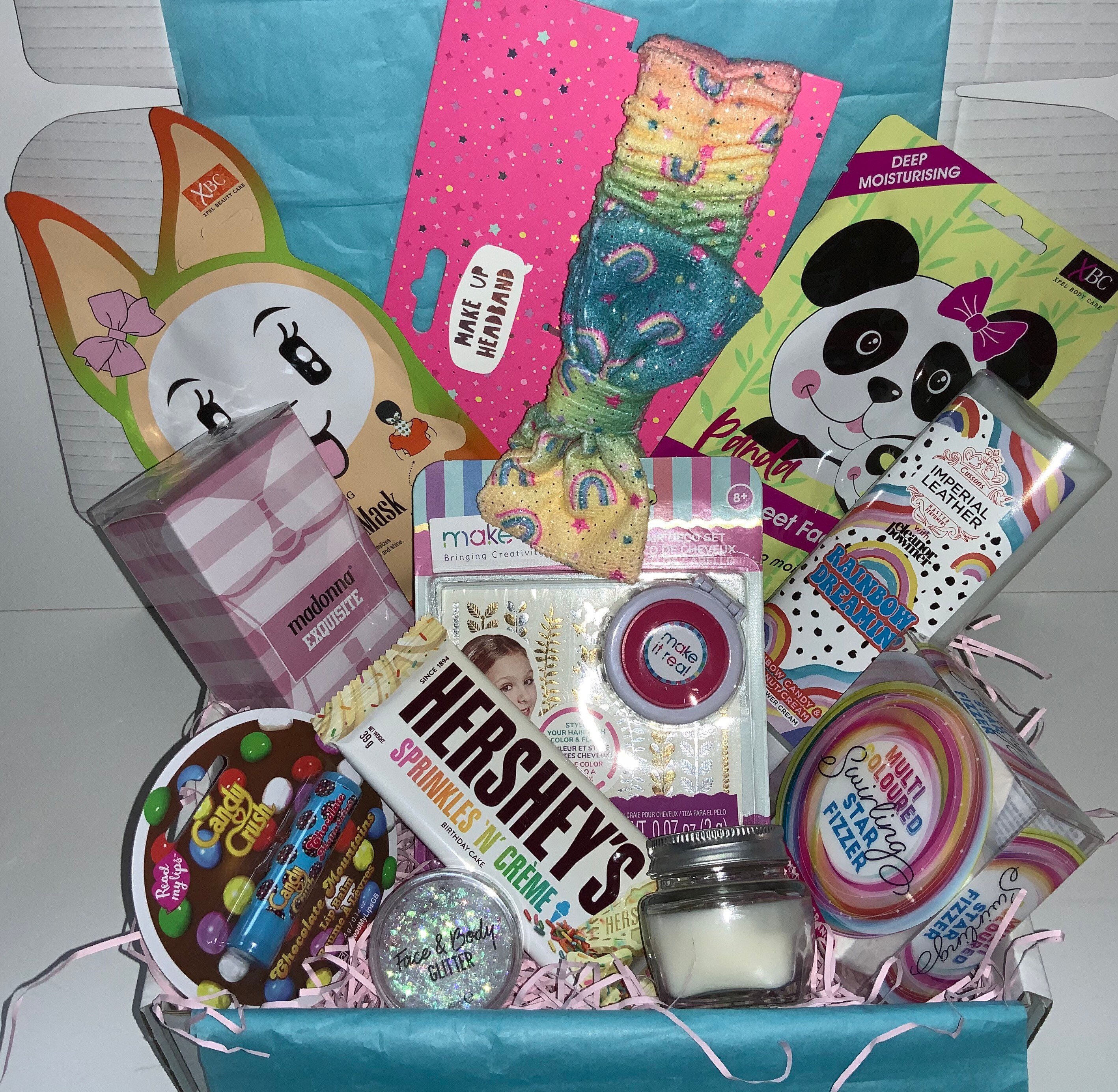 Girls Teen Birthday Pamper Hamper For Her Rainbow Glitter Gift Etsy