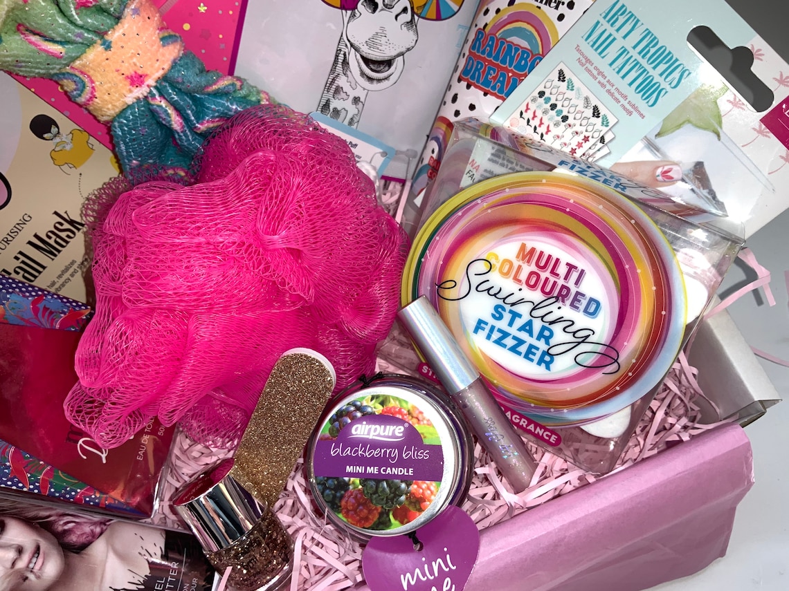 Filles Teen Birthday Pamper Hamper for Her Rainbow Gift Box Etsy