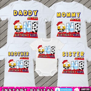 Toy Story PNG Birthday Digital Desing, ONE Family Birthday Girl Bundle Pack PNG, Cowgirl Birthday png, Digital Birthday Shirt Design