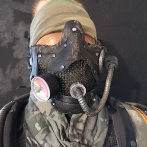 War Mask, The Damned Cult Mask, Dystopian Airsoft Mask, Post Apocalyptic Face Shield image 1
