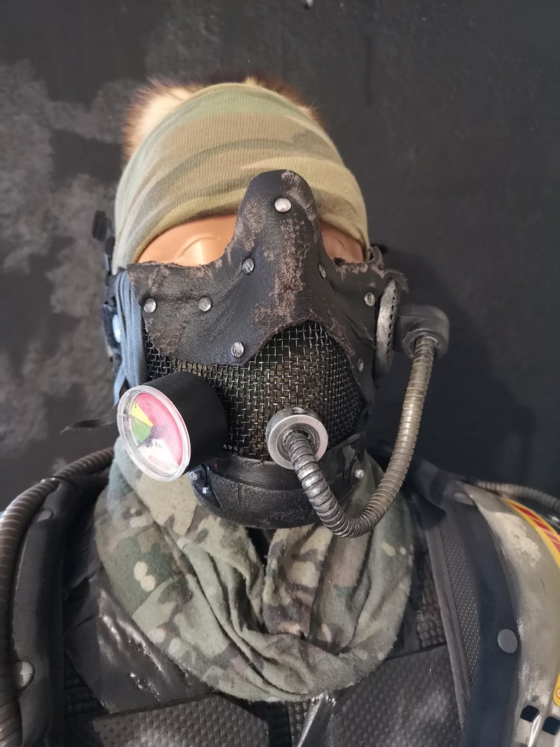 War Mask, The Damned Cult Mask, Dystopian Airsoft Mask, Post Apocalyptic Face Shield image 1