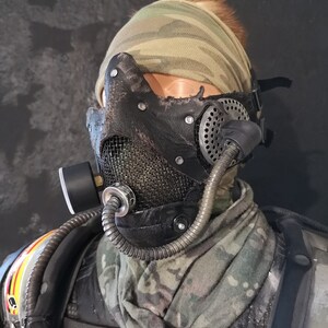 War Mask, The Damned Cult Mask, Dystopian Airsoft Mask, Post Apocalyptic Face Shield image 2