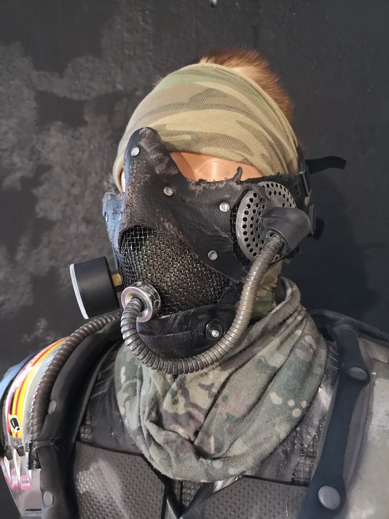 War Mask, The Damned Cult Mask, Dystopian Airsoft Mask, Post Apocalyptic Face Shield image 2