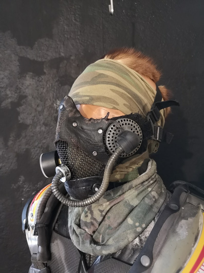 War Mask, The Damned Cult Mask, Dystopian Airsoft Mask, Post Apocalyptic Face Shield image 6