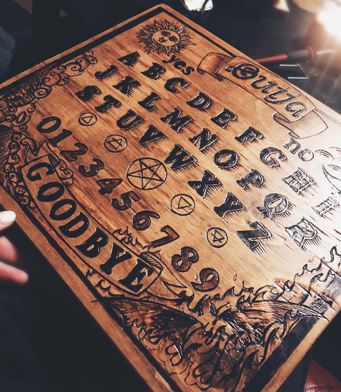 Custom Handburned Ouija Board Etsy