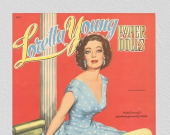 Vintage paper dolls Loretta Young,printable digital pdf