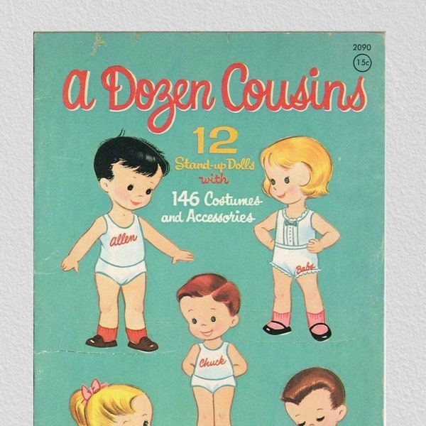 Pdf instant, vintage paper dolls Dozen Cousins 12