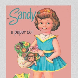 Pdf printable digital, vintage paper dolls Sandy 1950S