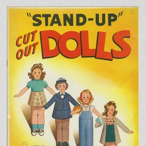 Vintage paper dolls Stand-Up Cut Out Dolls,printable digital pdf