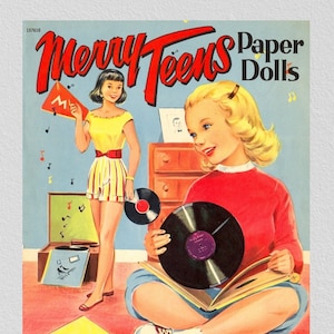 Vintage paper dolls digital pdf Merry Teens 1953