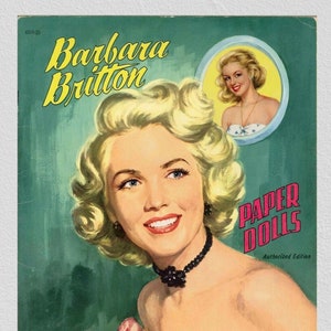 Girl Paper Doll, Vintage Paper Dolls Barbara Britton Movie Star C. 1954
