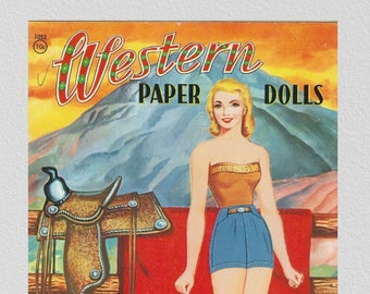 Pdf instant, vintage paper dolls Western