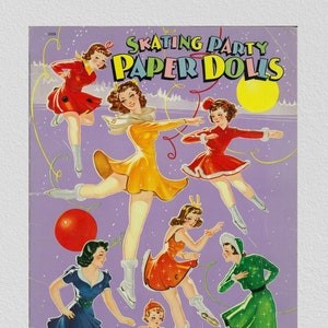 Pdf instant, vintage paper dolls skating party 1941