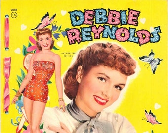 Vintage paper doll Debbie Reynolds c. 1955,pdf instant digital