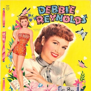 Vintage paper doll Debbie Reynolds c. 1955,pdf instant digital