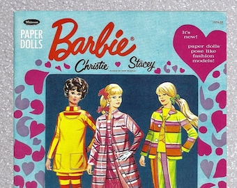 Digital pdf, vintage paper dolls Barbie Christie Stacey 1968