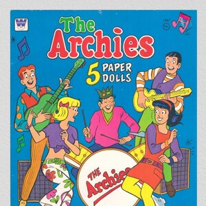 Pdf printable digital, vintage paper dolls Archies 1969