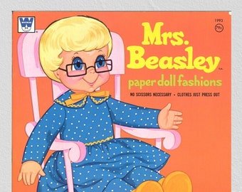 Vintage paper doll Mrs Beasle, pdf instant